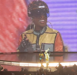 Missy Elliott on stage in Chicago during "Out of This World: The Missy Elliott Experience Tour"