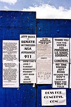 Jeff Boss นักทฤษฎีสมคบคิดและผู้สมัครเลือกตั้งหลายสมัยชาวอเมริกัน