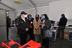 Angela Alsobrooks and Larry Hogan at Six Flags America